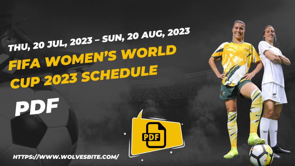 FIFA Women’s World Cup 2023 Schedule PDF Download